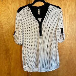 PerSeption Concept Black and White Dotted Blouse